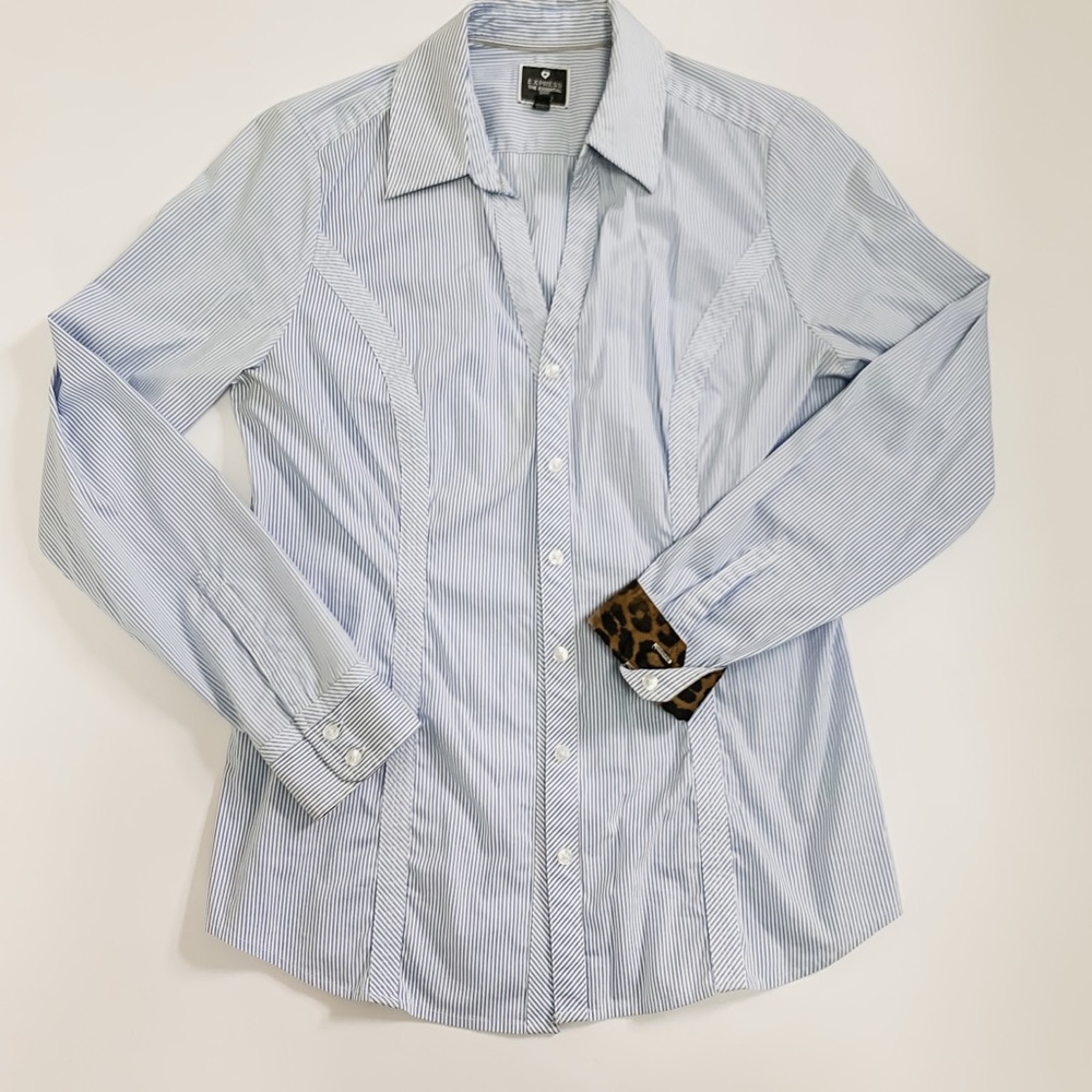 Express ‘The Essentials Shirt’ Pinstripe Button Up